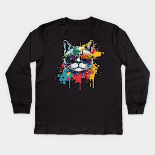 Splashing Colours Kids Long Sleeve T-Shirt